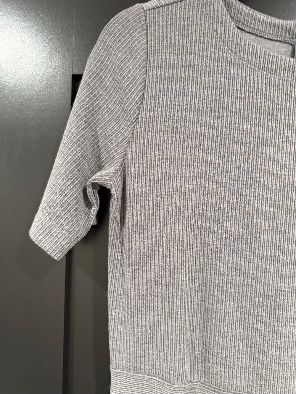 LOFT Gray Ribbed Button-Front Maxi Dress - Picture 6 of 6